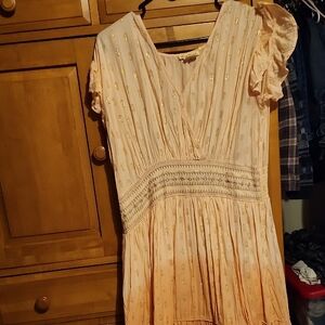Chic Peach and Gold Maxi Dress Nwot